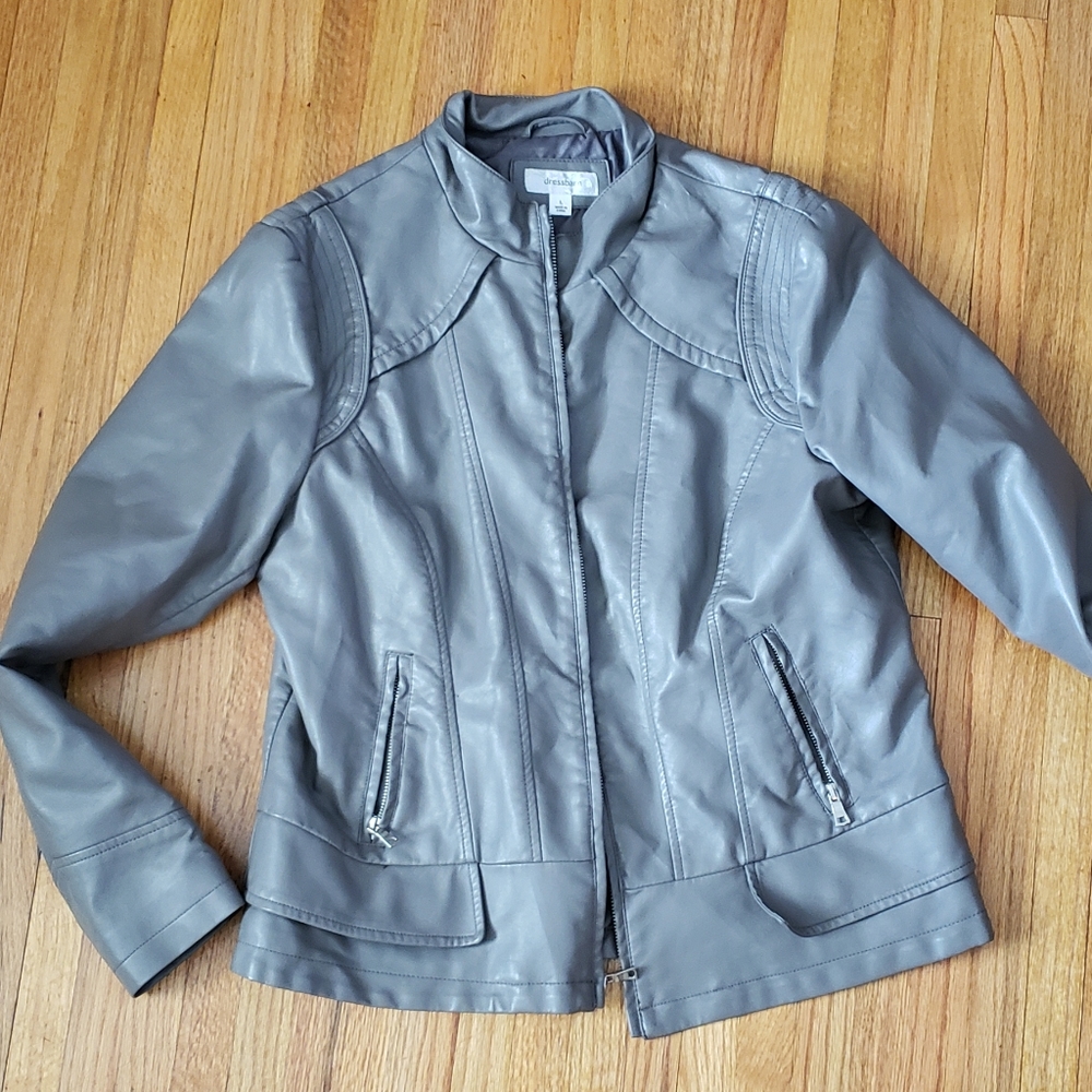 Womens faux leather motorcycle jacket